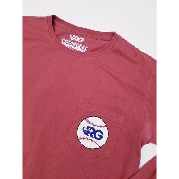 Rowdy Gentleman George Bush Washed Red Medium Pocket T-Shirt Tee Long Sleeve - Picture 6 of 8